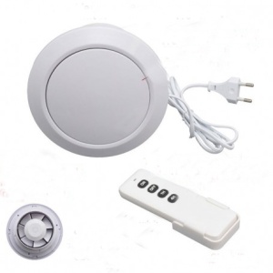 Ventilator rotund de baie 100 mm - 5W cu clapeta automata, telecomanda si programare - IPX2