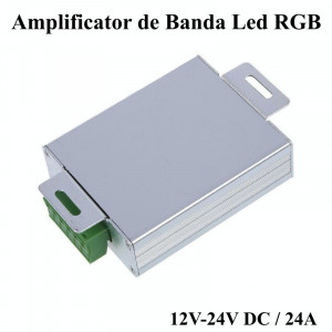 Amplificator tensiune banda led RGB-W ,DC 12-24V / 24A - Img 2