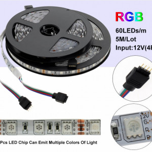 Banda Led RGB 5050 – 60led/M Exterior(Silicon)- DC 12V 14,4W/Ml , 5m/Rola - Img 3
