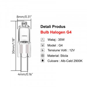 Bec halogen bulb GU4, 12V - 35W