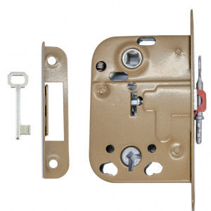 Broasca usa interior cu cheie si placuta 72x46 finisaj crom