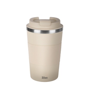 Cana de cafea Zilan ZLN9877 termos, capacitate 380ml, interior din inox, pereti dublii, crem