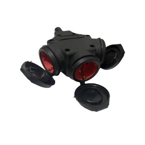 Cap prelungitor Y cauciucat cu 3 stechere Schuko
