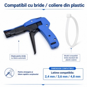 Cleste pentru Fixare si Taiere Bride Coliere Plastic 2,4 - 4,8 mm - Img 4