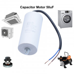 Condensator pornire motor cu surub si fire - 50UF / 450V