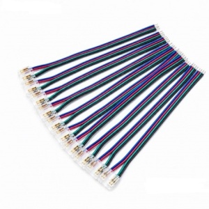 Conector Banda LED COB RGB 10mm 4 Pini cu Cablu 10cm Set 10 Buc