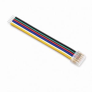 Conector Banda LED SMD RGB+CCT 12mm 6 Pini cu Cablu 10cm Set 10 Buc YCA6P-12-1 - Img 2