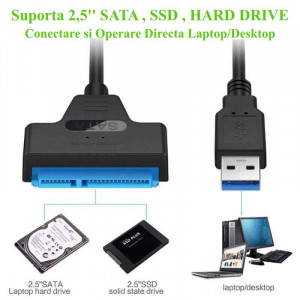 Convertor, adaptor HDD SATA pe USB 3.0 - Img 2