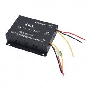 Convertor Auto de Tensiune 24V la 12V, 40A, DC-DC, cu Ventilator - Img 2