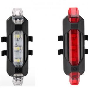Far si stop 5 led, reincarcabile USB, 3 moduri luminare