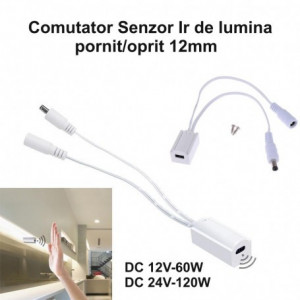 Intrerupator cu senzor 12 mm pentru banda led cu mufa DC 12-24V 60W - Img 5