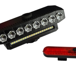 Kit far si stop bicicletă cu claxon, 6 moduri de iluminare, lanternă LED pentru bicicletă, reîncărcabilă prin USB