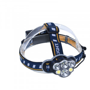 Lanterna de cap 4+2 LED si 2 acumulatori 3,7V Li-Ion