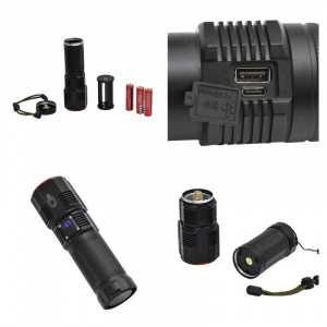 Lanterna profesionala cu lumina laser LED si display SY-2211 - Img 3