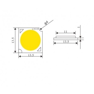 Led Cob 13,5mm, Putere 3W - Img 3