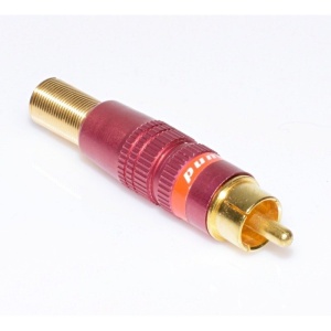Mufa RCA Tata gold-rosu cu arc