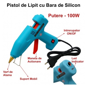 Pistol de Lipit 100W cu Bara Silicon 11mm - Img 2