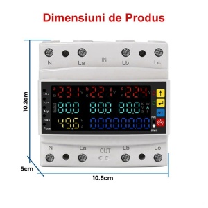 Protectie multifunctionala trifazica 100A - V/A/Hz/Kwh - Img 4