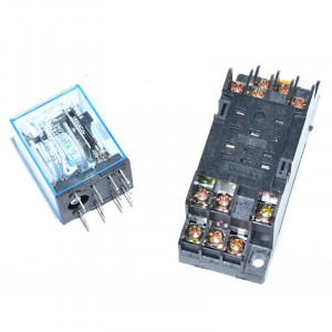 Releu 24V AC electromagnetic 11 pini cu soclu - Img 2