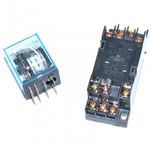 Releu 48V DC , electromagnetic 11 pini cu soclu - Img 2