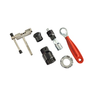 Set 5 scule bicicleta, presa lant, presa angrenaj, cheie monobloc, cheie spite, cheie pinioane