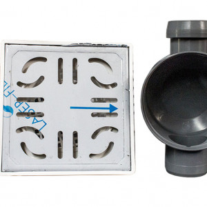 Sifon par 3 intr H=80 cu dop si inaltator inox