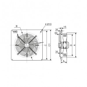Ventilator axial de perete 350 mm - Img 2