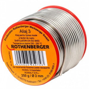 Aliaj Rothenberger pentru lipirea moale a tevilor de cupru 250g / 2mm
