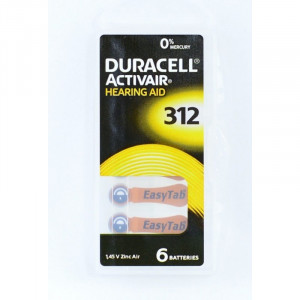 Baterii aparat auditiv Duracell PR312, 6 buc / set