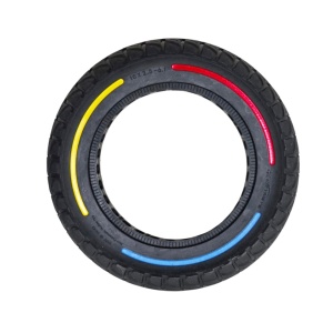 Cauciuc solid plin trotineta 10x2.50-6.1, cu dungi colorate, profil cramponat - Img 3