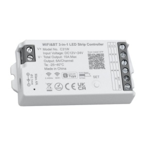 Controler WiFi si Bluetooth Tuya pentru Banda LED de 12–24V, RGB/RGBW/RGB+CCT, C31W - Img 3