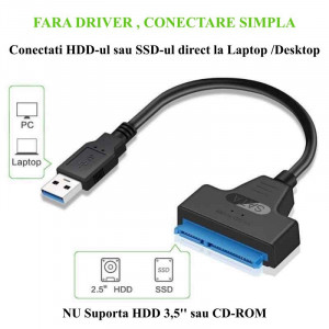 Convertor, adaptor HDD SATA pe USB 3.0 - Img 3