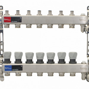 Distribuitor agent termic 1"-3/4'' inox, cu aerisitor si robinet de golire 7 cai