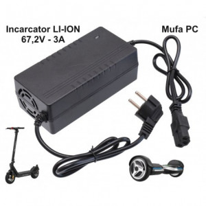 Incarcator Li-ion 67,2V-3Ah cu mufa PC pentru trotineta, scuter, hoverboard, biciclete - Img 4