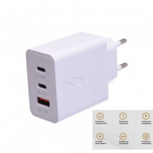Incarcator rapid 65W PD triplu, 2 x Tip C + Usb 2.0 - Img 3