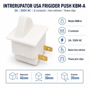 Intrerupator Usa Frigider Push Buton KBM-A 2A 250V AC fara Retinere - Img 2