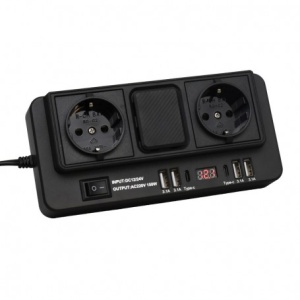 Invertor Auto de Tensiune 500W - 12/24V DC la 2 x 220V AC cu 4 x Usb 3.1 si 2 x Tip C - Img 4