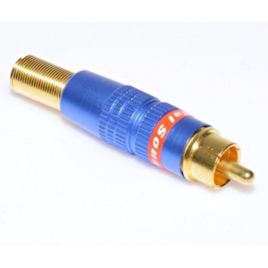 Mufa RCA Tata gold-albastru cu arc