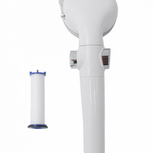 Para dus alb cu trei functii, buton on/off,reglaj debit 8cm si cartus filtrant - Img 2