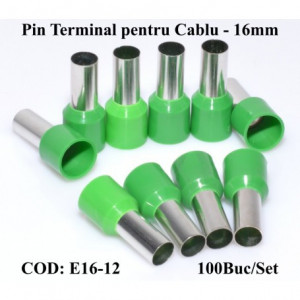 Pin terminal de cablu 16x12mm verde , 100Buc/Set - Img 4
