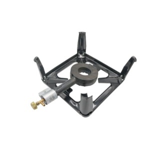 Pirostrie cu patru picioare patrata din tabla, arzator din fonta, 30cmx30cmx15cm - Img 2