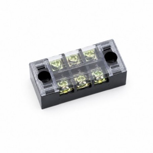 Regleta Electrica cu Contacte din Alama Nichelata, 3 Poli, 15A 600V, cu Capac, TB-1503 - Img 2
