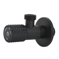 Robinet coltar inox negru mat 1/2x3/4" - Img 2