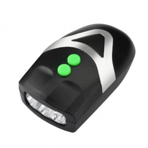 Set lanterna cu claxon pentru bicicleta, 3 LED-uri, 3 functii, 250 lm, negru/argintiu - Img 2