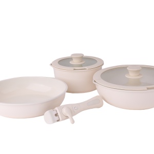 Set vase de gatit Zilan ZLN0965 din 8 piese, 5 straturi de material, compatibil cuptor