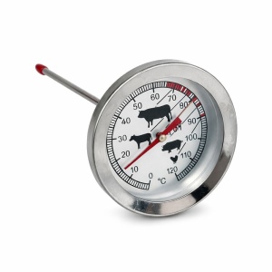 Termometru Metalic Analog cu Tija 0–120 grade Celsius pentru Gratar, Cuptor si Afumatoare - HoReCa