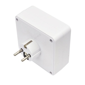 Triplu stecher Schuko cu 2 prize 220V, 2x USB-A + 1x USB-C, buton ON/OFF, 2500W - Img 2