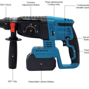 Trusa completa 4 piese 48 v cu rotopercutor bormasina autofiletanta de impact si flex - Img 5