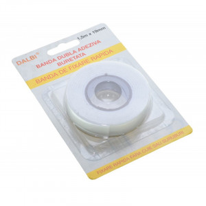 Banda dubla super adeziva buretata 19mm X 1,5m