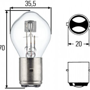 BEC FAR PARA (BA20D) 12V 35/35W - MOTO